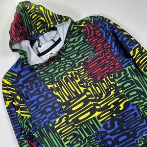 Adidas Pullover Hoodie Sweatshirt Colorful‎ Logo Print Kids Size M